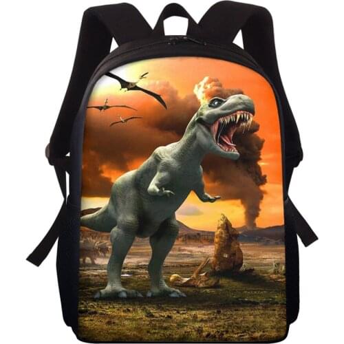 16 Inch Children Dinosaur Student Schoolbags 2020 Children Kids Boys Fashion Cute Cartoon Dinosaurs Print Shoulder Backpack Bags