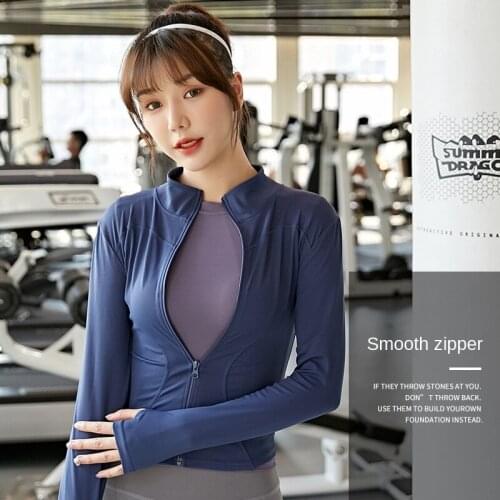 Wwomen Yoga Sports Jacket Autumn And Winter Professional Zipper Tight Quick Dry Collar Long-Sleeved Red Running Fitness Clothing