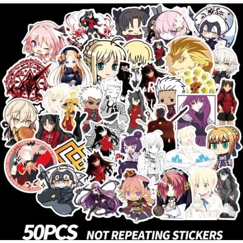 10/50pcs Stickers Anime Fate/stay night Sticker for Skateboard Bicycle Laptop Waterproof Decals Toy Luggage Laptop Mobile
