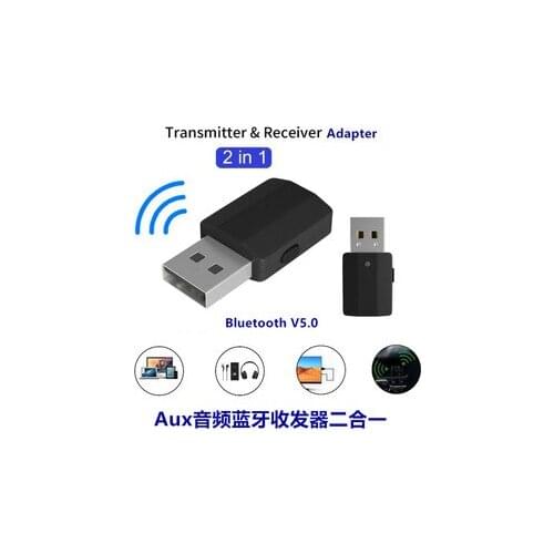 USB Bluetooth 5.0 Transmitter Receiver 3 in 1 EDR Adapter Dongle 3.5mm AUX for TV PC Headphones Home Stereo Car HIFI Audio
