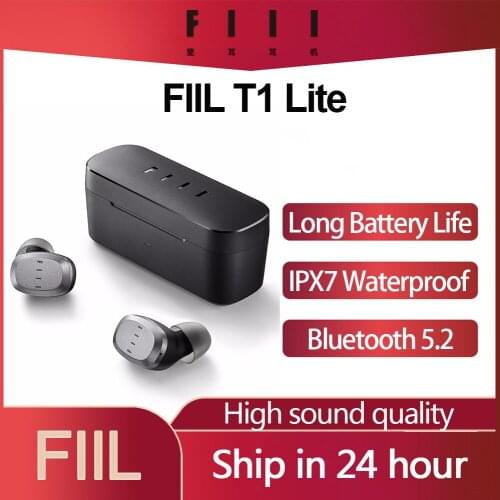 Original FIIL T1 Lite TWS Bluetooth 5.2 Earbuds True Wireless Earphones Long Battery Life ENC HiFi IPX7 Waterproof with Mic