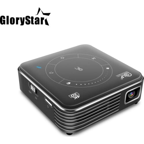 GloryStar P11 Smart Pocket Mobile 3D Mini Projector,Support Miracast Airplay Wifi Home Video Projector Beamer Android 9.0 4K