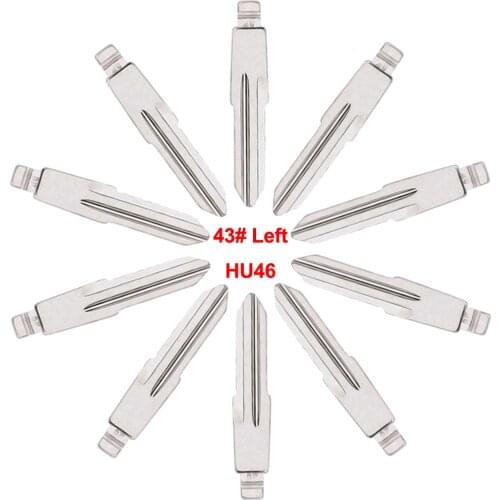 Keyecu 10 Pieces 43# Left , HU46, HU46FH KEYDIY Universal Remotes Flip Key Blade for Opel for Chevrolet for Holden