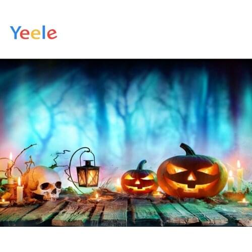 Halloween Backdrop Pumpkin Lantern Wood Tree Dreamy Background Vinyl Photography Backdrops For Photo Studio Photophone Shoot