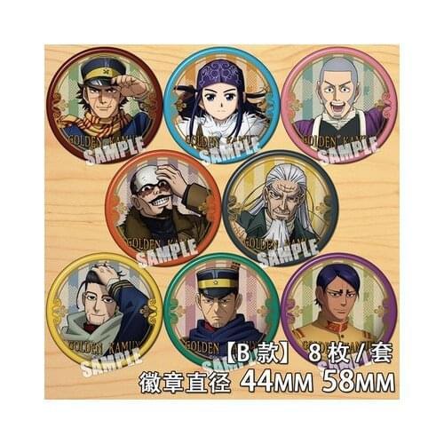 Anime Golden Kamuy Figure 6391 Badge Round Brooch Pin Gifts Kids Collection Toy