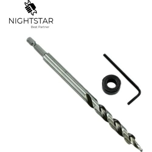 1/4" Hex Twist Step Drills Bits Set for Kreg Pocket Hole Drill Jig Guide 3/8" 9.5