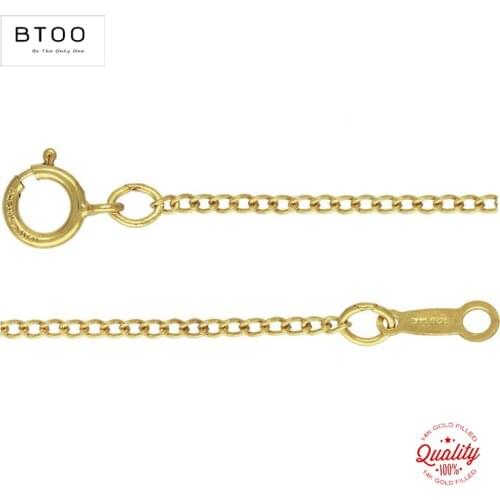 Real 14K Gold Filled Curb Chain Chain Necklace 1.5MM Chain Necklace Gold jewelry Minimalist Gold Filled Women Jewelry