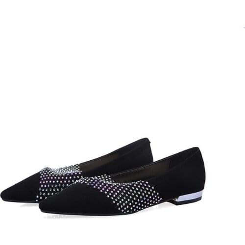 EGTPINAOP Women Shoes Genuine Leather Pumps Loafers Chain Low Heel Banquet Small Square Head Fashion D06-JH03007