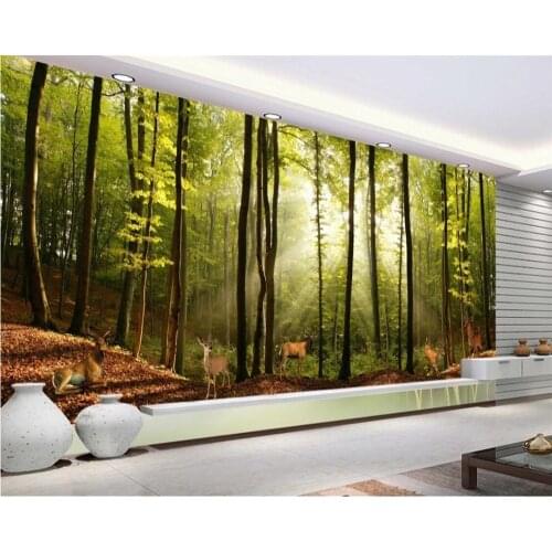 Beibehang Custom photo mural 3d wallpaper Forest elk landscape woods room decoration painting 3d wall murals wallpaper for walls
