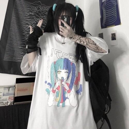 Oversized T-shirt Women Anime Death Note Tshirts Girls Funny Streetwear Harajuku Loose Summer Casual Tops Female TShirt Clothing