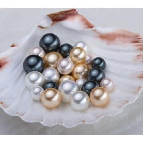 3 Mix Color Nice Quality South Sea Oyster Shell Pearls Half Drilled Loose Pearls, 30pcs/lot