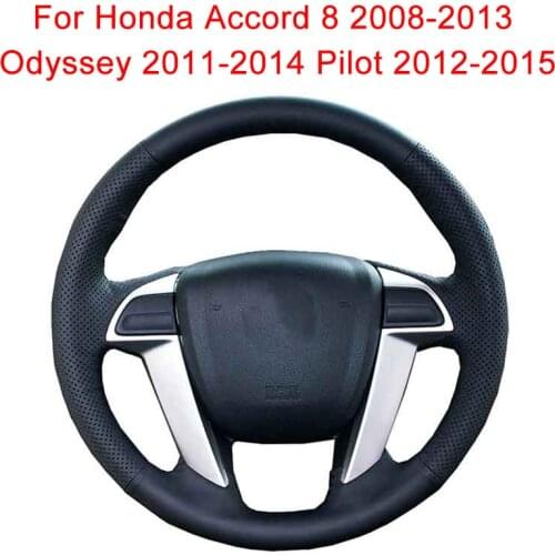 Customize Car Steering Wheel Cover For Honda Accord 8 2008-2013 Odyssey 2011-2014 Pilot Leather Braid For Steering Wheel
