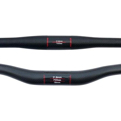 No logo matt carbon handlebar MTB bicycle flat rise handlebar 31.8*600-760mm cycling parts