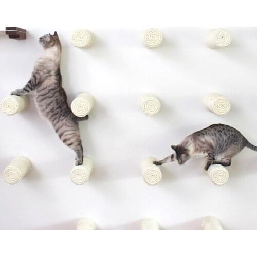 Pet Climbing Furniture Kitten Toys Wall-Mounted Sisal Cat Scratching Post Cat Tree House Scratcher Kitten Tower Climbing