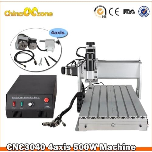 Mini router cnc 3040Z-DQ 4axis mini CNC Router Machine with Ball Screw Rotation CNC Engraver Milling Drilling Cutting Machine