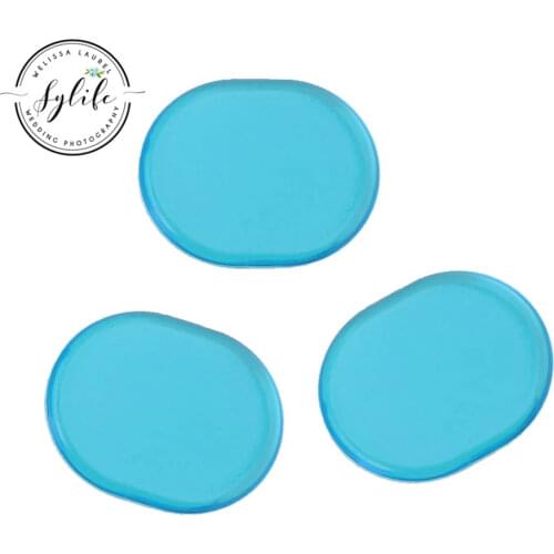 3.3x2.5cm Blue Color Silicone Oval Shape Rock Band Drum Mute Silencer Pads Pack of 6