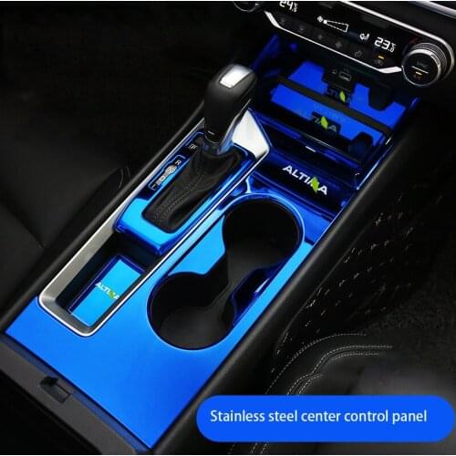 Car Central Control Panel Stickers for Nissan 19-21 Teana Interior Modification Gears Water Cup Panel Decorative Bright Strips