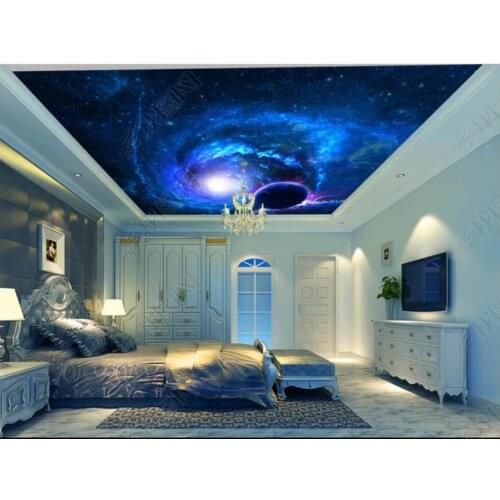 Custom ceiling wallpaper for walls 3 d zenith mural wallpaper Beautiful cool fantasy planet universe ceiling mural wall paper