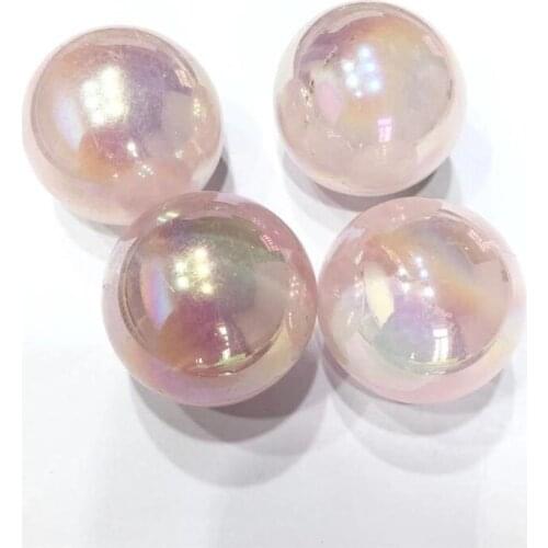 Natural Pink Rose Quartz Crystal Aura Ball for Home Decoration Healing Crystals