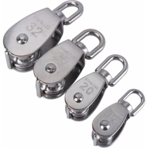 Stainless Steel Pulley M15 M20 M25 M32 M50 Single Wheel Swivel Lifting Rope Pulley Set Lifting Wheel Tools