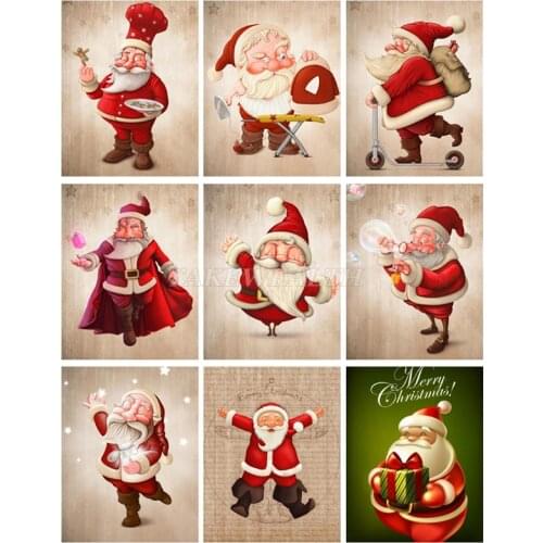 New 5d Diamond Painting Santa Claus Diamond Embroidery Christmas Full Square/Round Rhinestones Pictures Mosaic Stones ll760