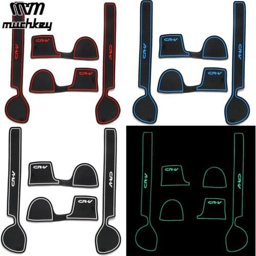 Car Door Groove Slot Latex Non-Slip Mat Interior Cup Cushion For Honda CRV 2008 2009 2010 Car Anti-Slip Gate Car-Styling 4pcs