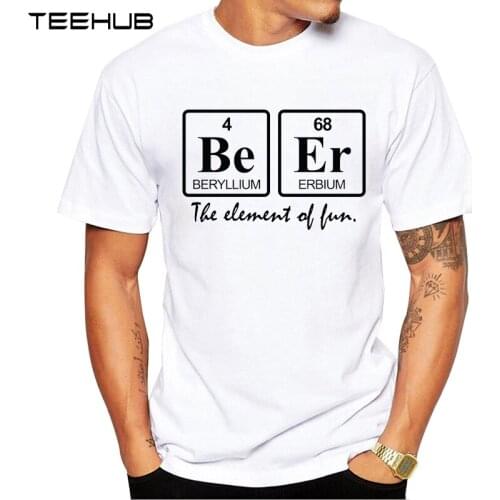 TEEHUB Mens New Funny Element of Beer Design Short Sleeve T-Shirt Cool Printed Tops Hipster Tee Shirts