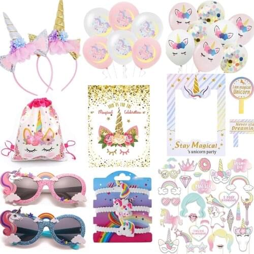 Unicorn Birthday Party Decor Kids Favor Unicorn Gift Bag Invitation Card Unicorn Balloons Unicorn Birthday Decoration WQ01