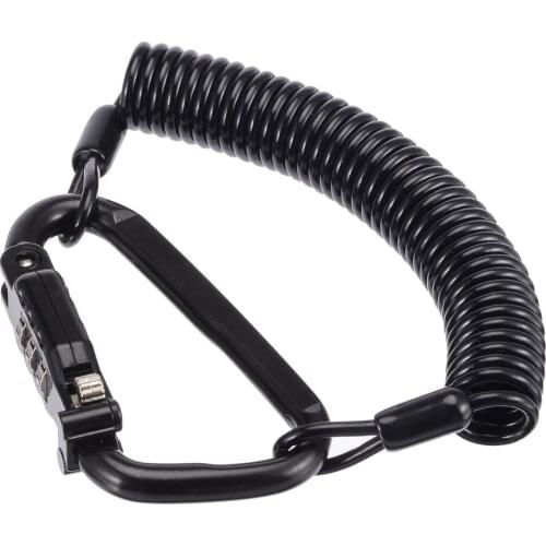 Universal 1set Motorcycle Helmet Lock Helmet Combination Lock With T-Bar Rubber Black