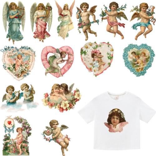 Iron Sticker Cupid Angel Patches For Dress Heat Transfers Stickers A-level Washable Iron-on Kids Clothes Patches Appliques Coats