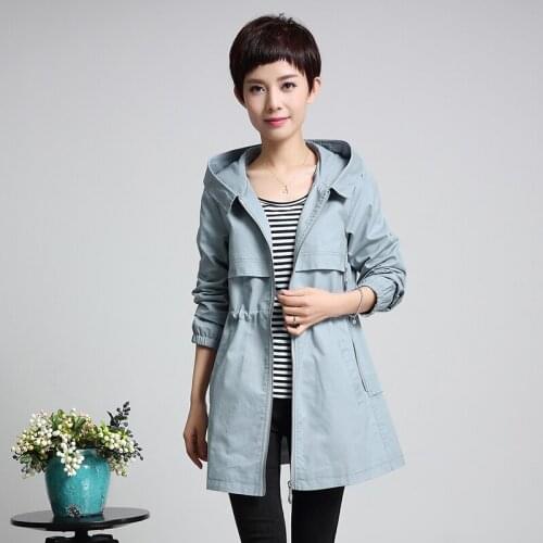 Coat Hooded Plus Womens Size Windbreaker Spring Fashion Long Trench Coats Female 6xl Sobretudo Feminino CSN0290 KJ2472