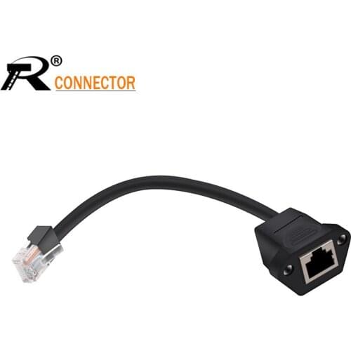 1pc RJ45 15cm male to female 8p8c Waterproof Cable RJ45 Converter Panel Mount Type Audio Computer Network Connector