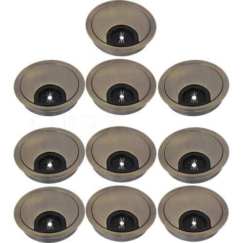 10 x Bronze Zinc Alloy Computer Cable Wire Cable Grommet for Office Desk