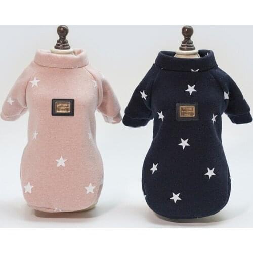 10PC/Lot Stars Pet Dog Clothes 100%Cotton Puppy Dog Hoodies Sweatshirts Small Dog Velvet Coat Pet Apparel