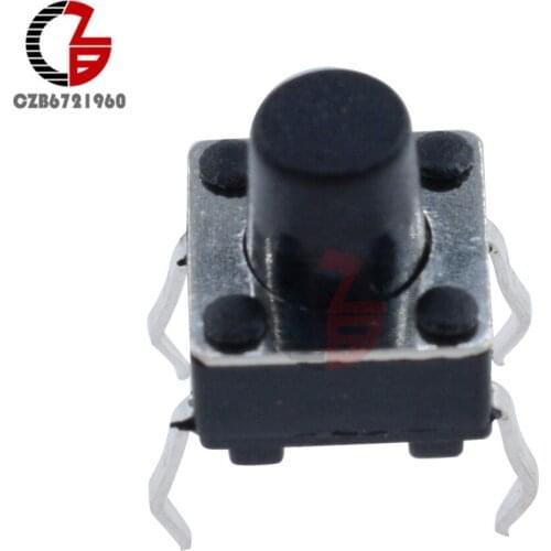 100Pcs Tactile Push Button Switch Tact Switch 6X6X7mm 4-pin DIP