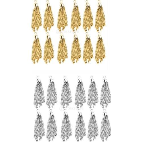 12 Pieces Wholesale Golden/ Silver Tassel Pendants Necklace Earring Bag Keychain