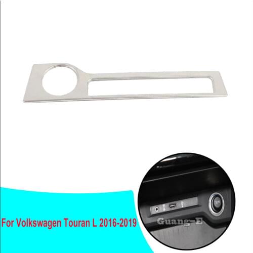 Car Control Socket Charge Cigarette Smoke Lighter Switch Frame Stick Trim For VW Volkswagen Touran L 2016 2017 2018 2019