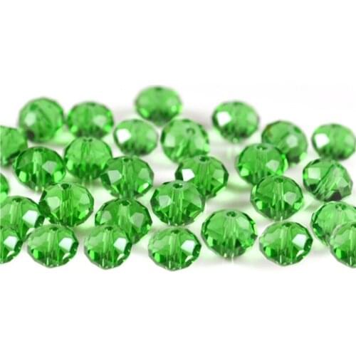 4 6 8mm Green Glass Loose Spacer Beads Glass Crystal Faceted Rondelle Bead for Jewelry making