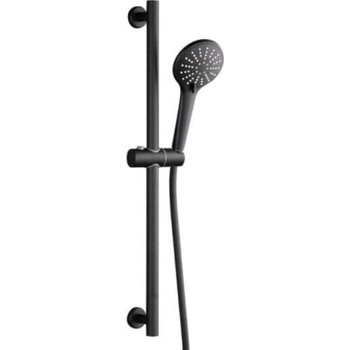 Black Shower Sliding Bar Wall Mounted Shower Bar Adjustable Sliding Rail Set 3 Function Shower Minimalist Style BL309