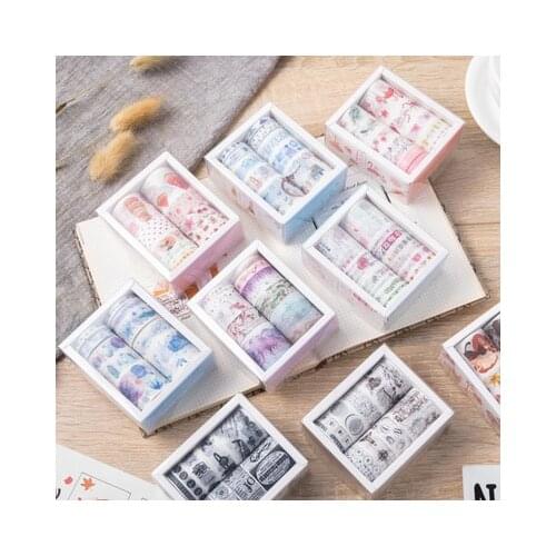 10 Rolls/Box Cute Washi Tape Set Diary Scrapbooking Decorative Masking Tape Bullet Journal Tape School Stationery Art Supplies