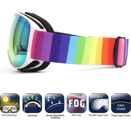 Snow Kids Ski Goggles Small Size for Children Double-layer UV400 Anti-fog Mask Glasses Skiing Clear Girls Boys Snowboard Goggles