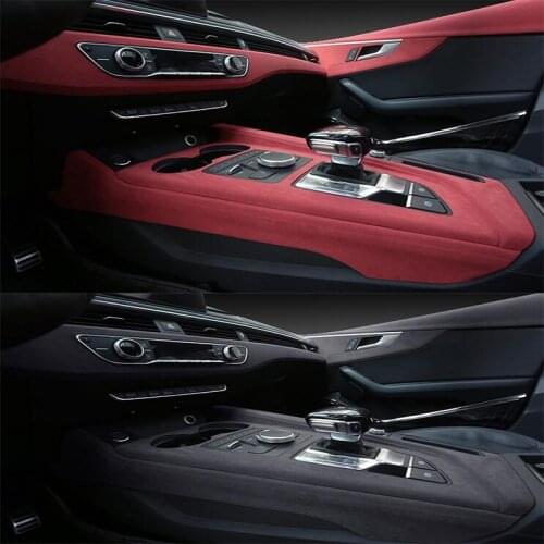 DNHFC Suede Leather Auto gears Cover Car Accessories For Audi A4 2018 2019 2017 B9