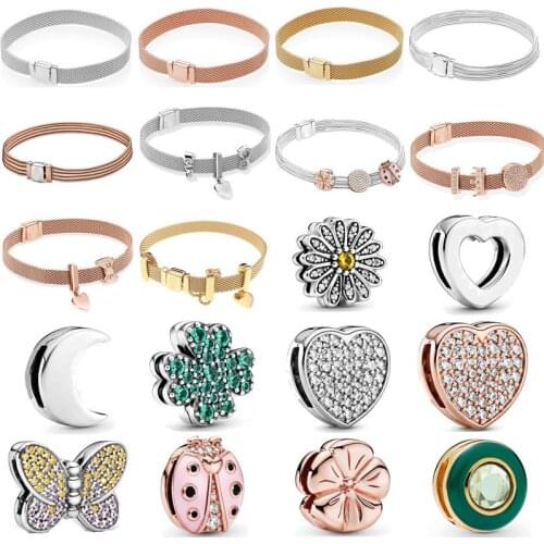 GChic S925 Silver Color Bracelet DIY Beads Bracelet Fit Luxury Original Charms Women Bracelet Jewelry Gifts for Women 16-21cm