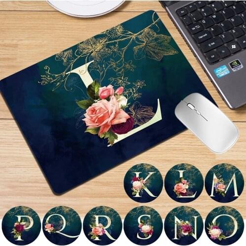 Letter Series Gaming Mouse Pad 25x21cm PU Leather Computer Mousepad Non-slip Comfortable Laptop Mouse Mat Universal Office Pad