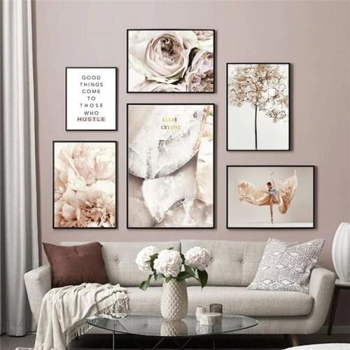 Flower Quote Art Picture Wall Art Canvas Painting Minimalist Modern Fashion Nordic Posters and Prints for Dormitory Home Decor