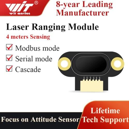 WitMotion UART VL53L1 Laser Ranging Sensor(4-400cm), VL53L0 Laser Distance Module(3-200cm), TTL/IIC 100Hz Data Output, 3.3-5V