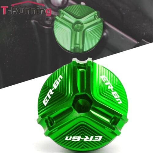 Logo ER-6N Motorcycle Aluminum Oil Filter Engine Plug Cover Cap for Kawasaki ER6N ER 6N 2009-2016 2015 2010 Accessories