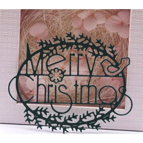 Merry Chirstmas Garland Metal Cutting Dies Scrapbooking Album Navidad Cards Making Decorative Crafts Embossing Stencil Dies2020