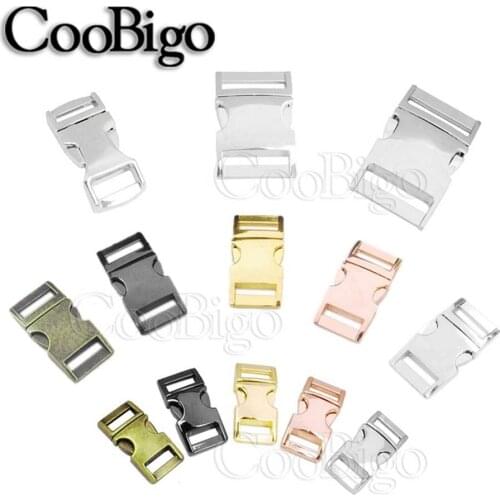 New 1pcs/pack 10mm 15mm 20mm 25mm Metal Side Release Curved Buckles for Paracord Bracelet Dog Cat Collar Buckles Diy Accessories
