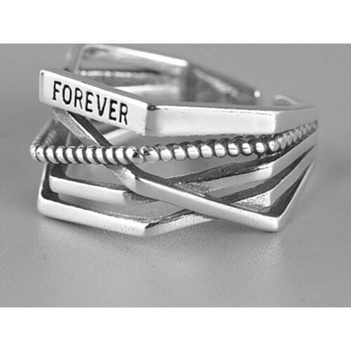 Retro Multi Layer Winding Ring Female Korean Twist Letter Ring Small Opening Rings